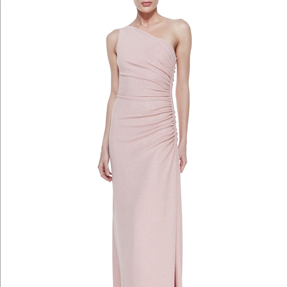 ❤️Shelli Segal One-Shoulder Ruched Side Gown